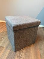Grijze Opbergkubus Poef, Minder dan 50 cm, Vierkant, Ophalen of Verzenden, Zo goed als nieuw