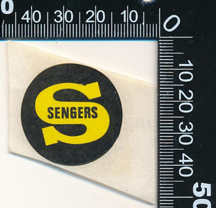 Sticker: Sengers, Verzamelen, Stickers, Zo goed als nieuw, Bedrijf of Vereniging, Ophalen of Verzenden