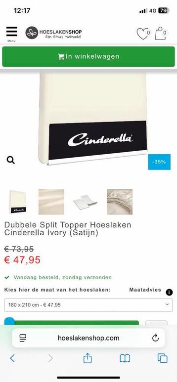 2 dubbelsplit topper hoeslakens, satijn, 180x210 nieuw beschikbaar voor biedingen