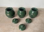 Groene vintage Voorraadpotten Set - Koffie, Thee, Suiker, Ophalen, Zo goed als nieuw
