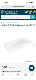 Wastafel 100cm Mondiaz Zink Talc (nieuw), Huis en Inrichting, Zo goed als nieuw, Minder dan 100 cm, 25 tot 50 cm, 50 tot 100 cm