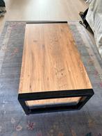 Salon tafel hout zwart metaal, Huis en Inrichting, Tafels | Salontafels, Ophalen, 100 tot 150 cm, 50 tot 100 cm, Zo goed als nieuw