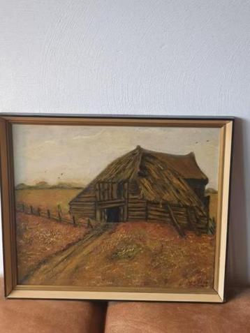 Schilderij schaapskooi Wolfheze omg Oosterbeek v d Berg. beschikbaar voor biedingen