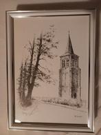 Fraaie prent van kerktoren te Bladel door Kees Koster, Prent, Ophalen of Verzenden