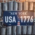 USA - New York Vintage plaat, Huis en Inrichting, Woonaccessoires | Wanddecoraties, Ophalen of Verzenden, Zo goed als nieuw