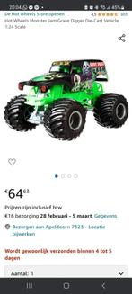 Hotwheels monster truck Grave digger groot model, Kinderen en Baby's, Speelgoed | Speelgoedvoertuigen, Zo goed als nieuw, Ophalen