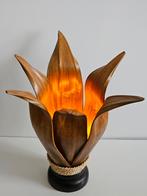 Boheemse vintage bananen palmblad tafel/vloer lamp, 1970, Ophalen of Verzenden
