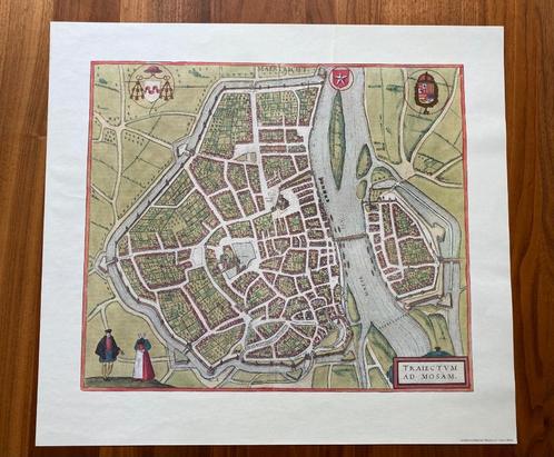 Historische plattegrond Maastricht / 1580, Antiek en Kunst, Curiosa en Brocante, Ophalen of Verzenden
