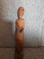 Houten beeld - Man met trommel, Ophalen of Verzenden