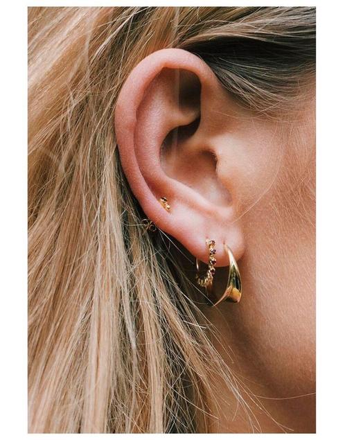 Anna nina rainbow single gouden oorbel 14 karaat hoop nieuw, Sieraden, Tassen en Uiterlijk, Oorbellen, Nieuw, Goud, Met edelsteen