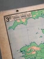 Oude schoolplaat van Frankrijk dubbelzijdig vintage retro, Antiek en Kunst, Antiek | Schoolplaten, Ophalen, Aardrijkskunde