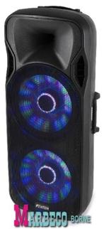 Actieve speaker,luidspreker 2x 15", Accu,BT,USB,UHF Mic,LED, Overige merken, Overige typen, Nieuw, Fenton
