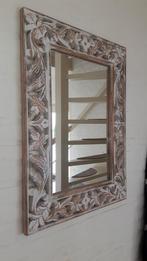 Brocante Spiegel met Houten Frame, Ophalen, Zo goed als nieuw, Rechthoekig