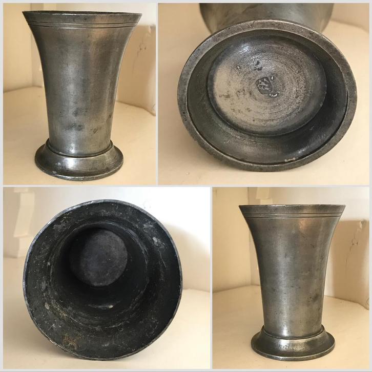 Antieke beker / vaas van tin, Antiek en Kunst, Antiek | Tin, Ophalen of Verzenden