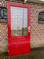 Hardhouten achterdeur 92,3x201,5cm., Ophalen, 80 tot 100 cm, 200 tot 215 cm, Glas