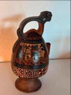 Vintage Peruaanse keramische vaas met panter, Ophalen of Verzenden