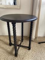 Vintage antiek bijzettafeltje, Huis en Inrichting, Tafels | Bijzettafels, Ophalen, Minder dan 55 cm, Gebruikt, Rond