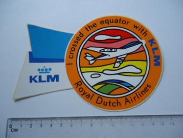 sticker oud KLM vliegtuig jaren 70 Equator Evenaar aarde  beschikbaar voor biedingen