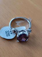 Zilverkleurige Ring met Strass - Maat 17, Overige materialen, Met strass, Paars, Nieuw
