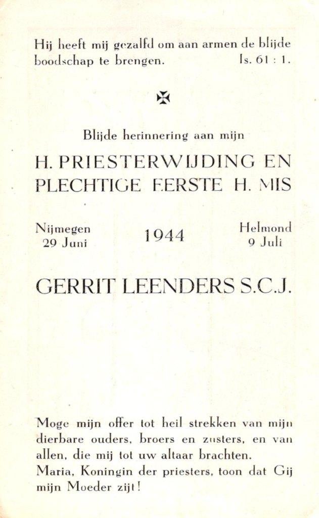 Leenders Gerrit Nijmegen 1944 Helmond, Ophalen of Verzenden