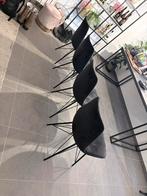 Zwarte Eetkamerstoelen - Set, Ophalen, Gebruikt, Zwart, Vier