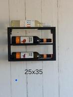 Nieuw wijnrek, zwart metaal, 2-3 flessen, Huis en Inrichting, Ophalen of Verzenden