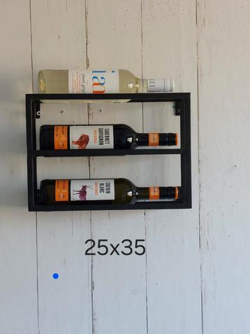 Nieuw wijnrek, zwart metaal, 2-3 flessen beschikbaar voor biedingen