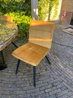 4 Stoelen, velvet, okergeel, Overige kleuren, Ophalen of Verzenden, Zo goed als nieuw, Vier
