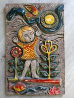Vintage retro wandbord - Kind tussen bloemen - 1960 1970, Antiek en Kunst, Antiek | Wandborden en Tegels, Ophalen of Verzenden