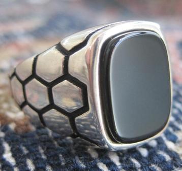 Design zegelring zilver 925 met onyx beschikbaar voor biedingen