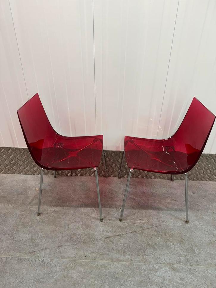 Vintage Allkit Slim Stoel - Italiaans Design, Huis en Inrichting, Stoelen, Gebruikt, Eén, Kunststof, Rood, Ophalen of Verzenden