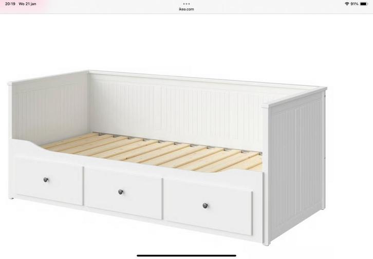Ikea bed hemnes, Huis en Inrichting, Slaapkamer | Bedden, Zo goed als nieuw, Tweepersoons, Hout, Wit, Ophalen