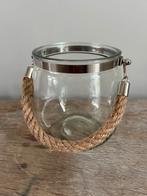 Vaas | Bloempot | Touw jute | Glas, Wit, Ophalen of Verzenden, Minder dan 50 cm, Glas