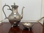 Verzilverde Koffie-/Theekan met Suikerkom, Antiek en Kunst, Ophalen, Zilver