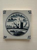 Oude Hollandse Tegel met Blauw Motief, Antiek en Kunst, Antiek | Wandborden en Tegels, Ophalen