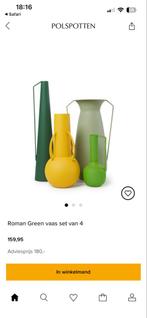 Polspotten Roman Green Vaas Set van 4 - Nieuw!, Huis en Inrichting, Overige materialen, Overige kleuren, Nieuw, Ophalen of Verzenden