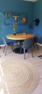 eettafel mangohout, Ophalen, Gebruikt, Rond, Metaal