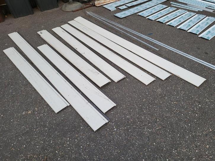Keralit Gevelbekleding Reststukken Creme, Doe-het-zelf en Verbouw, Platen en Panelen, Gebruikt, HPL, Minder dan 20 mm, Ophalen of Verzenden