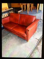 Bruin lederen bank, Ophalen, Gebruikt, 150 tot 200 cm, Tweepersoons