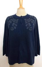 Donkerblauw organic katoen bewerkt vestje van Jackpot! M/L, Maat 38/40 (M), Zo goed als nieuw, Lange mouw, Verzenden