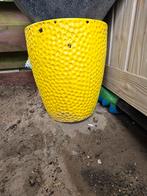 Leuke gele bloempot groot, Rond, Ophalen of Verzenden, Zo goed als nieuw, Minder dan 25 cm
