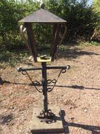 Antieke oude smeedijzeren tuinplanten evt met paal te koop, Ophalen, Gebruikt, Staande lamp, 50 tot 250 watt