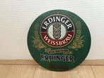 Zeldzaam vintage Erdinger weissbier bord (20x20), Ophalen of Verzenden, Zo goed als nieuw, Reclamebord, Plaat of Schild, Overige merken