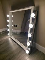 Ikea Wandspiegel met Lampen - Make-up Tafel Nissedal Musik, Vierkant, Ophalen of Verzenden, Zo goed als nieuw, Minder dan 100 cm