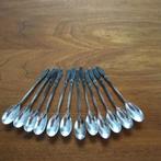Vintage Gero 90 verzilverd, 12 theelepels, Tulp motief, Ophalen of Verzenden