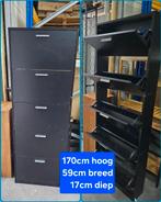 Zwarte schoenenkast met 4 vakken, Huis en Inrichting, Ophalen, Zo goed als nieuw, Modern