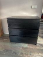 Zwart Malm kastje - gratis ophalen, Huis en Inrichting, Ophalen, Gebruikt, Minder dan 100 cm, Met lade(s)