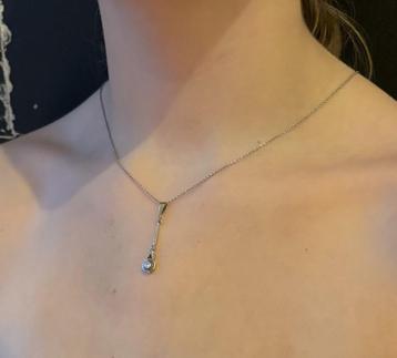 Art Deco diamanten 18k gouden hanger anker ketting dames beschikbaar voor biedingen