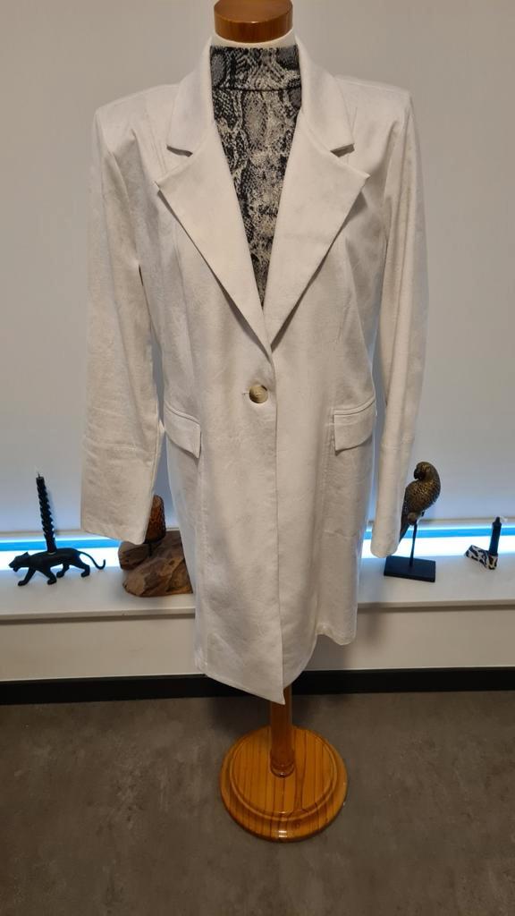 Lange blazer Helena Hart wit/grijzig gemêleerd xxl nieuw, Kleding | Dames, Jasjes, Kostuums en Pakken, Nieuw, Jasje, Maat 46/48 (XL) of groter