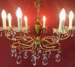 Antieke kristallen kroonluchter/ hanglamp pegels met 8 arms, Ophalen of Verzenden, Metaal, Antiek / klassiek